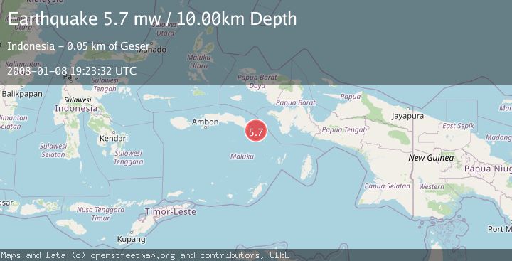 Map of CERAM SEA, INDONESIA