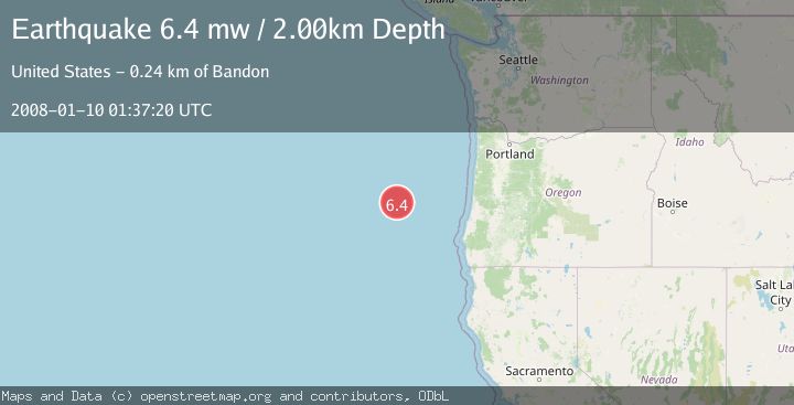 Map of OFF COAST OF OREGON