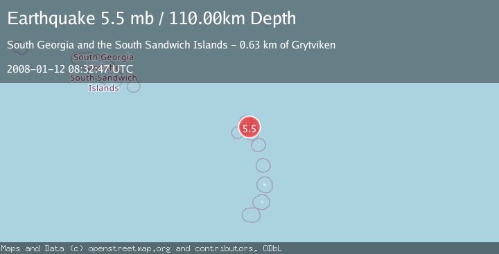Map of SOUTH SANDWICH ISLANDS REGION
