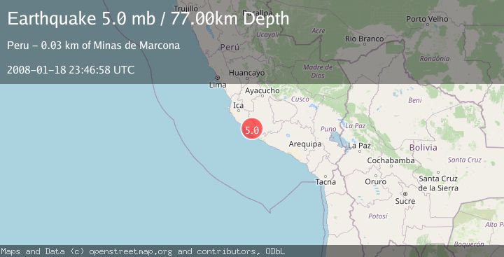 Map of NEAR COAST OF SOUTHERN PERU