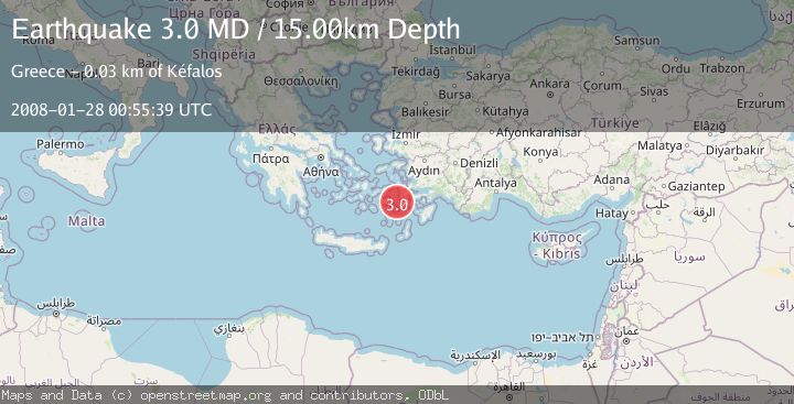 Map of DODECANESE ISLANDS, GREECE              