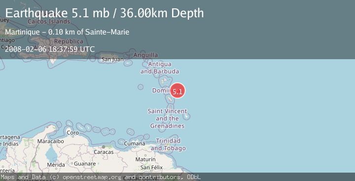 Map of DOMINICA REGION, LEEWARD ISLANDS