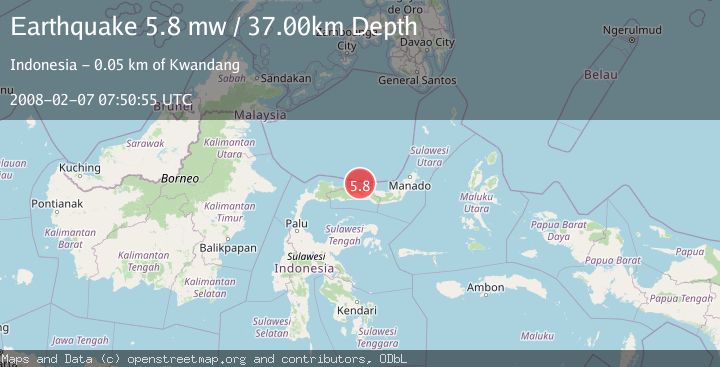 Map of MINAHASA, SULAWESI, INDONESIA