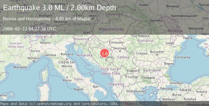 Map of BOSNIA AND HERZEGOVINA