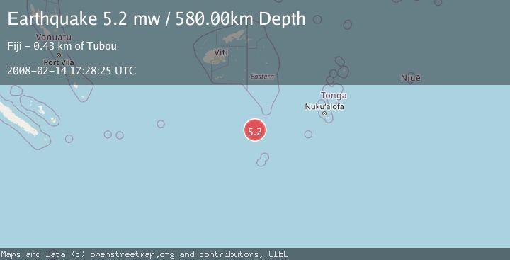 Map of SOUTH OF FIJI ISLANDS
