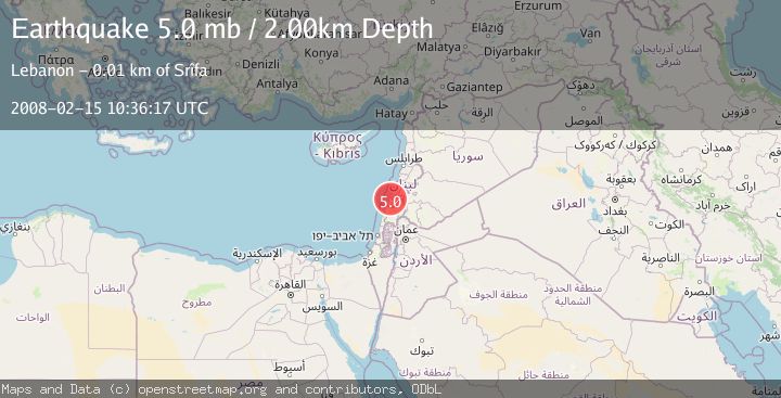 Map of LEBANON - SYRIA REGION