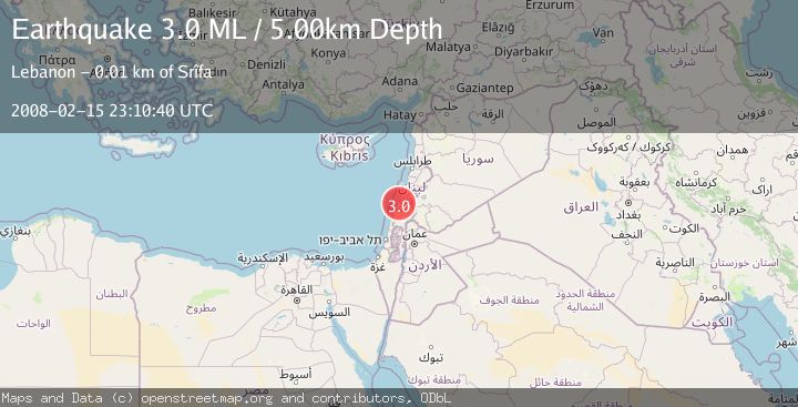 Map of LEBANON - SYRIA REGION