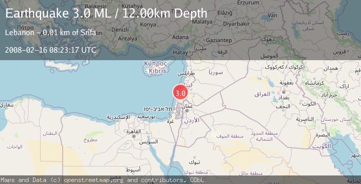 Map of LEBANON - SYRIA REGION