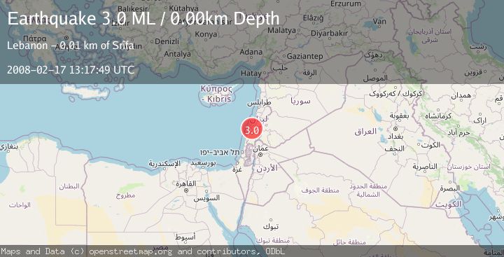 Map of LEBANON - SYRIA REGION