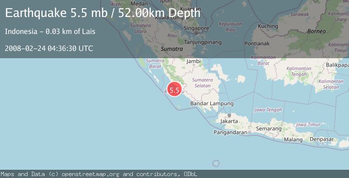Map of SOUTHERN SUMATRA, INDONESIA