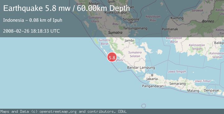 Map of SOUTHERN SUMATRA, INDONESIA
