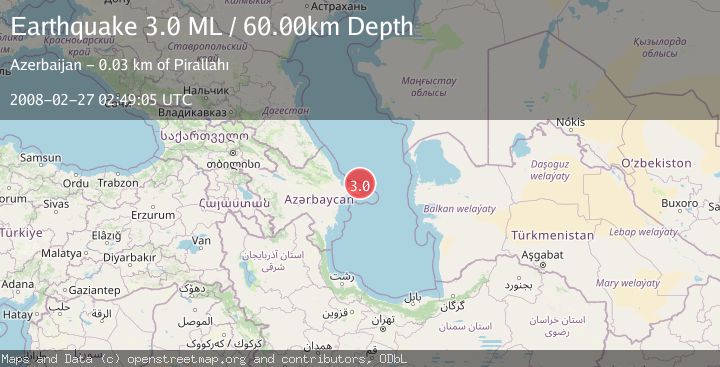 Map of CASPIAN SEA, OFFSHORE AZERBAIJAN