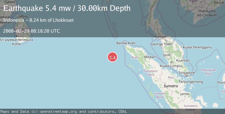 Map of OFF W COAST OF NORTHERN SUMATRA