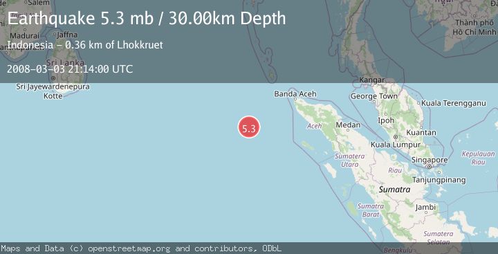Map of OFF W COAST OF NORTHERN SUMATRA