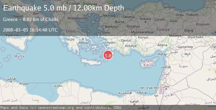 Map of DODECANESE ISLANDS, GREECE