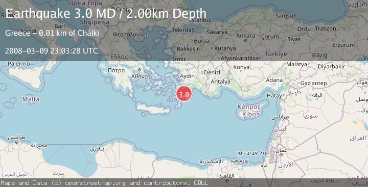 Map of DODECANESE ISLANDS, GREECE