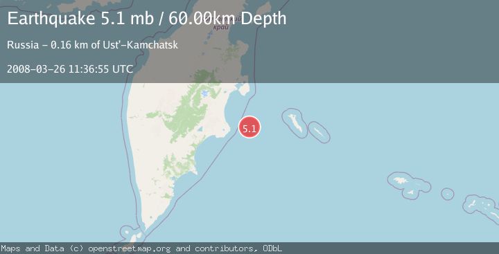Map of OFF EAST COAST OF KAMCHATKA