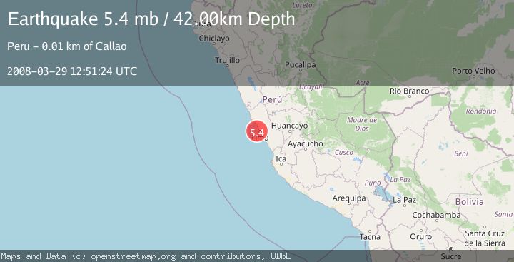 Map of NEAR COAST OF CENTRAL PERU