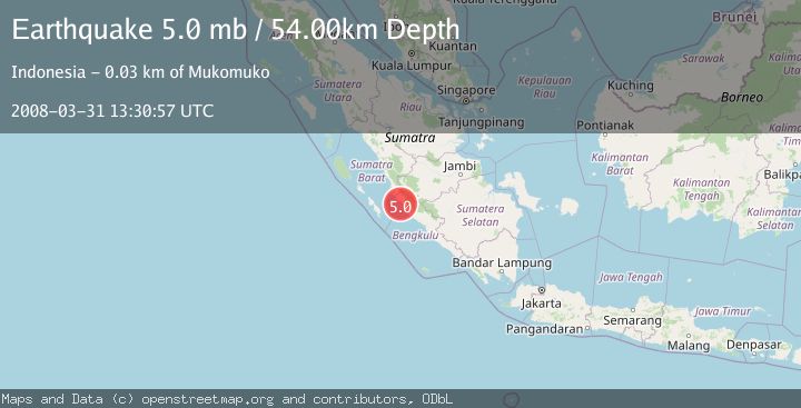 Map of SOUTHERN SUMATRA, INDONESIA