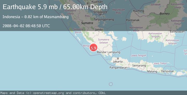 Map of SOUTHERN SUMATRA, INDONESIA