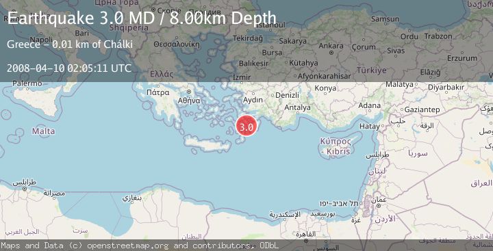 Map of DODECANESE ISLANDS, GREECE