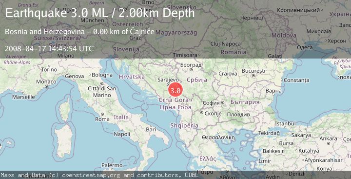 Map of BOSNIA AND HERZEGOVINA