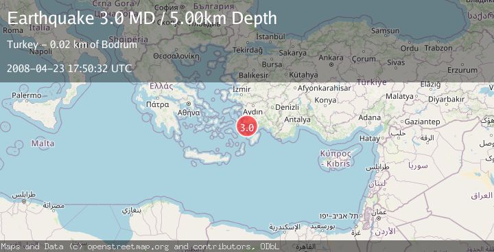 Map of DODECANESE ISLANDS, GREECE