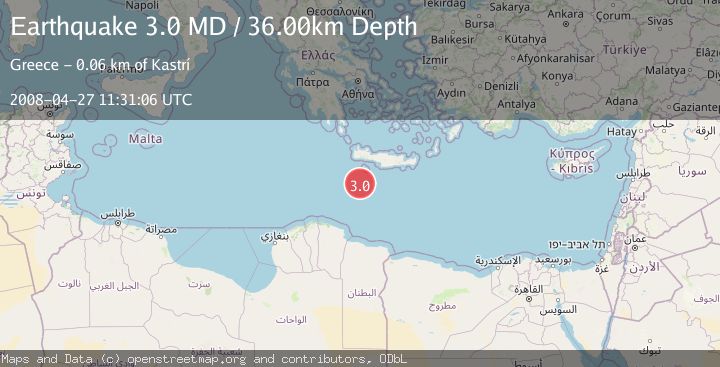 Map of CRETE, GREECE