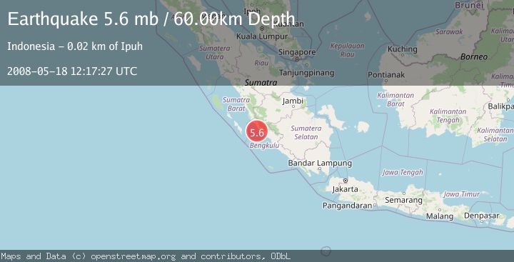 Map of SOUTHERN SUMATRA, INDONESIA