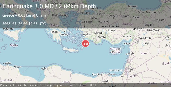 Map of DODECANESE ISLANDS, GREECE