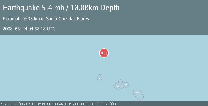 Map of AZORES ISLANDS REGION