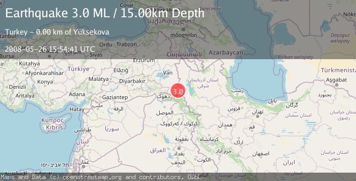 Map of TURKEY-IRAN-IRAQ BORDER REGION