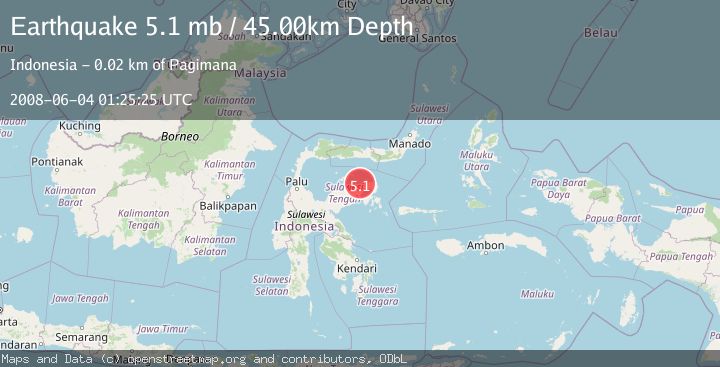 Map of SULAWESI, INDONESIA