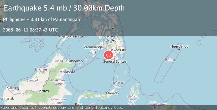 Map of MINDANAO, PHILIPPINES