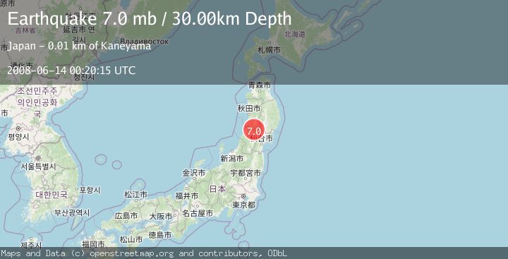 Map of EASTERN HONSHU, JAPAN