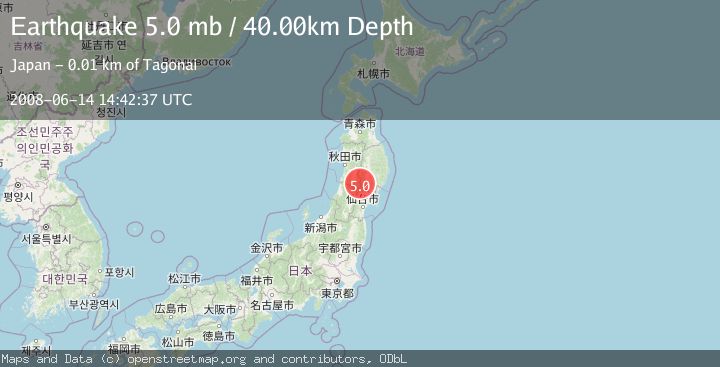 Map of EASTERN HONSHU, JAPAN