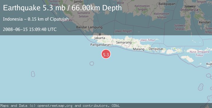 Map of SOUTH OF JAVA, INDONESIA