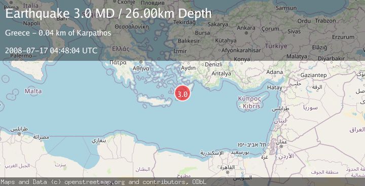 Map of DODECANESE ISLANDS, GREECE