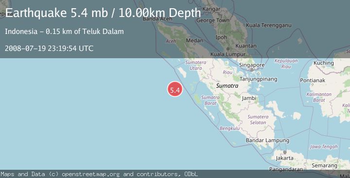 Map of SOUTHWEST OF SUMATRA, INDONESIA