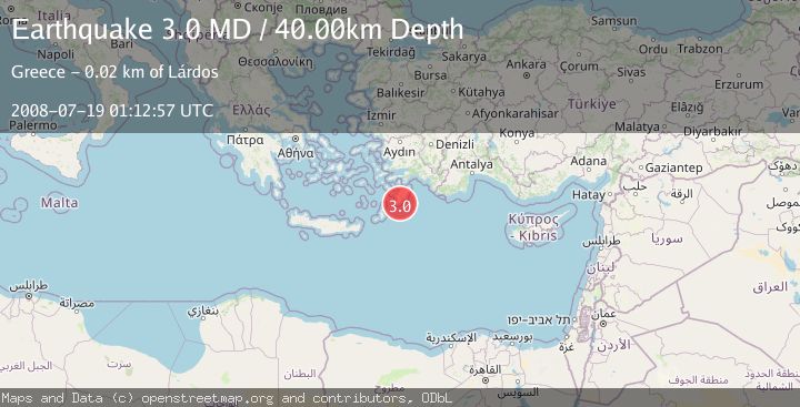 Map of DODECANESE ISLANDS, GREECE