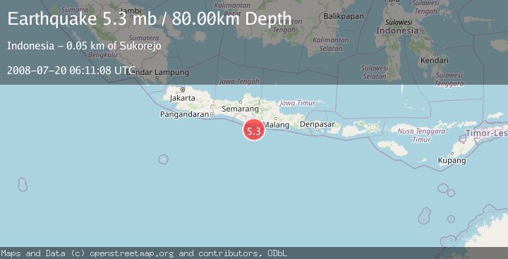 Map of JAVA, INDONESIA