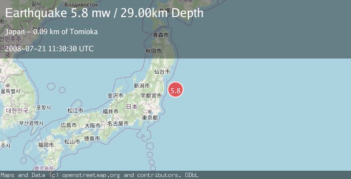 Map of OFF EAST COAST OF HONSHU, JAPAN