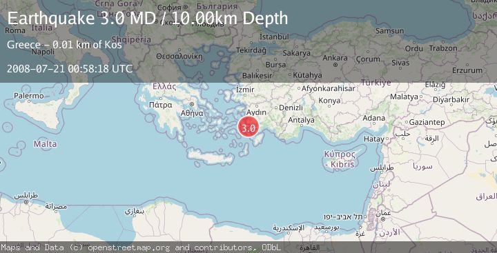 Map of DODECANESE ISLANDS, GREECE