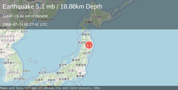 Map of EASTERN HONSHU, JAPAN