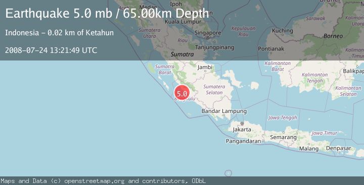 Map of SOUTHERN SUMATRA, INDONESIA