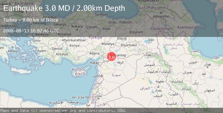 Map of TURKEY-SYRIA BORDER REGION