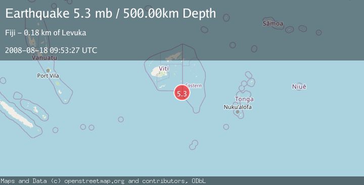 Map of SOUTH OF FIJI ISLANDS