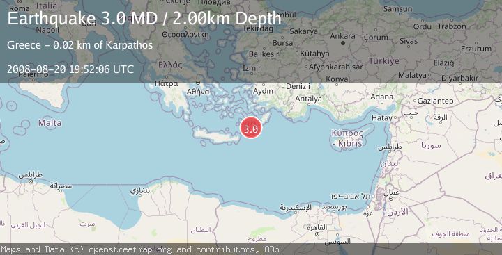 Map of DODECANESE ISLANDS, GREECE