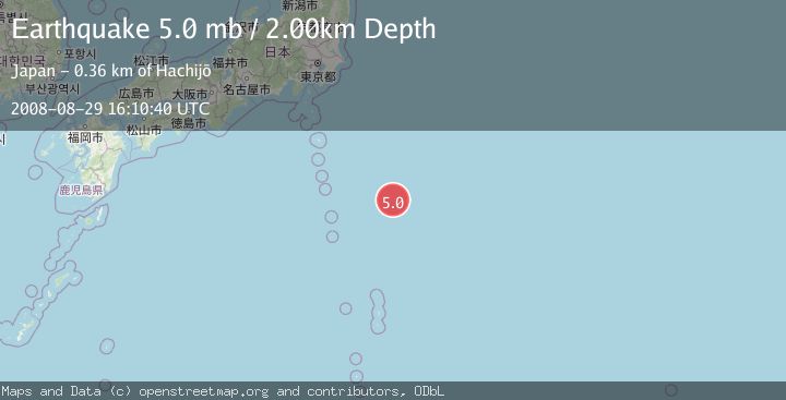 Map of IZU ISLANDS, JAPAN REGION