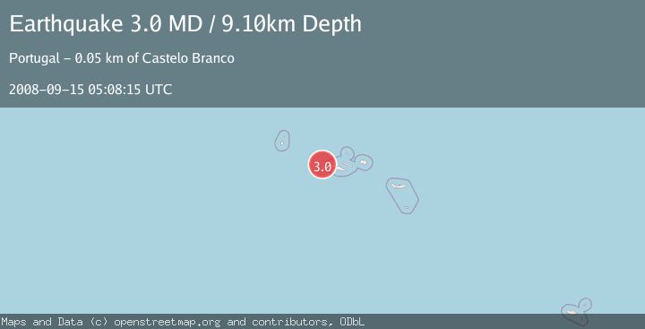 Map of AZORES ISLANDS, PORTUGAL